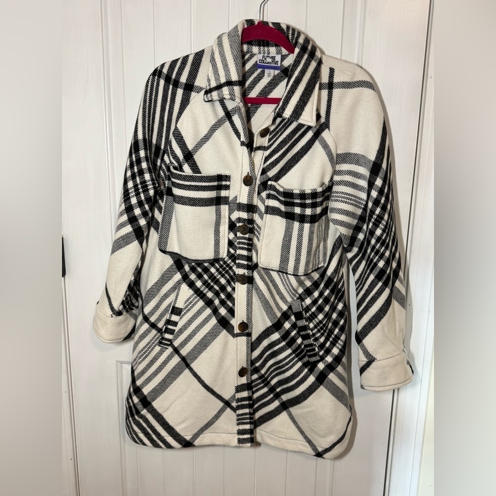 Future Collective - oversized plaid overcoat/shacket
